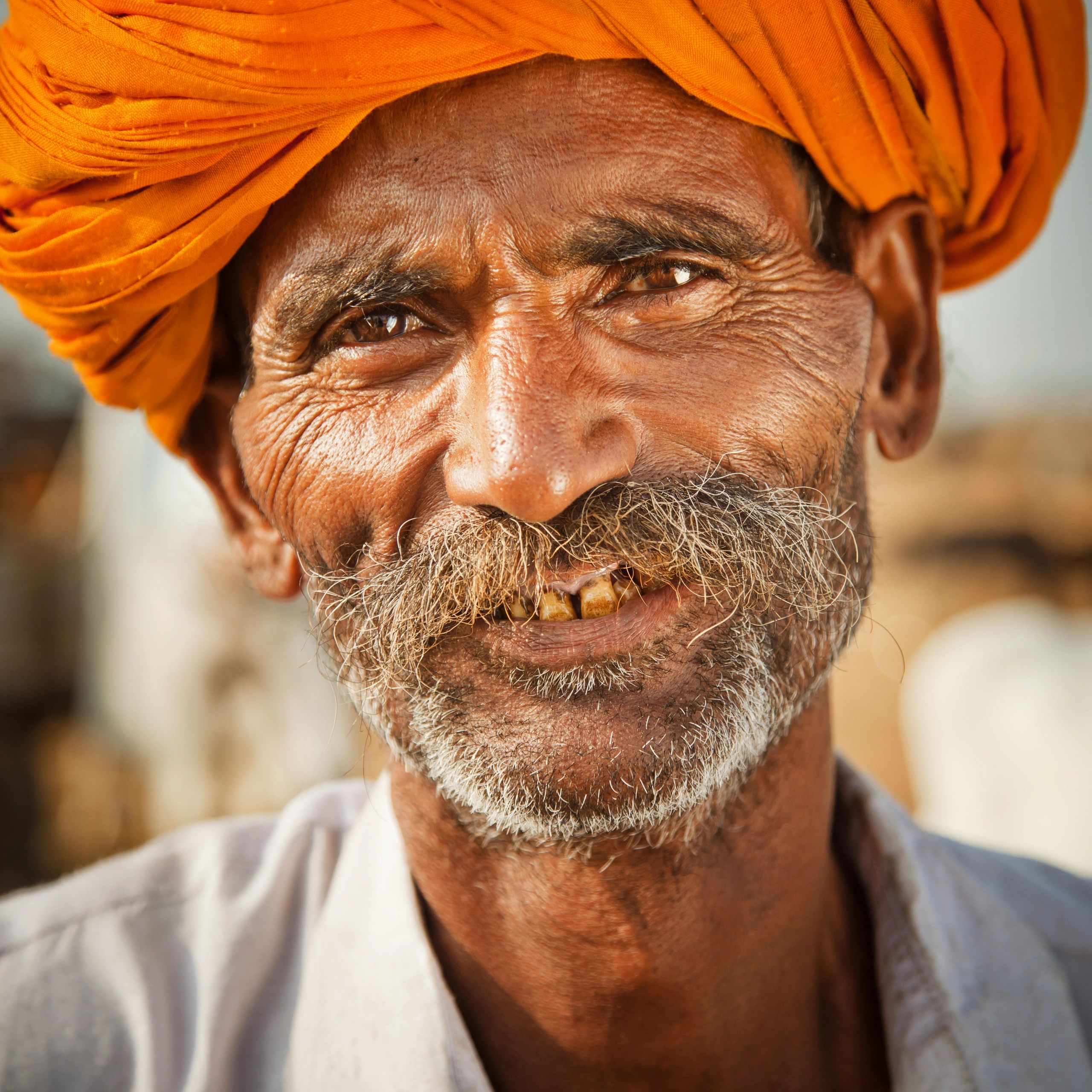 Smiling Indian farmer portrait